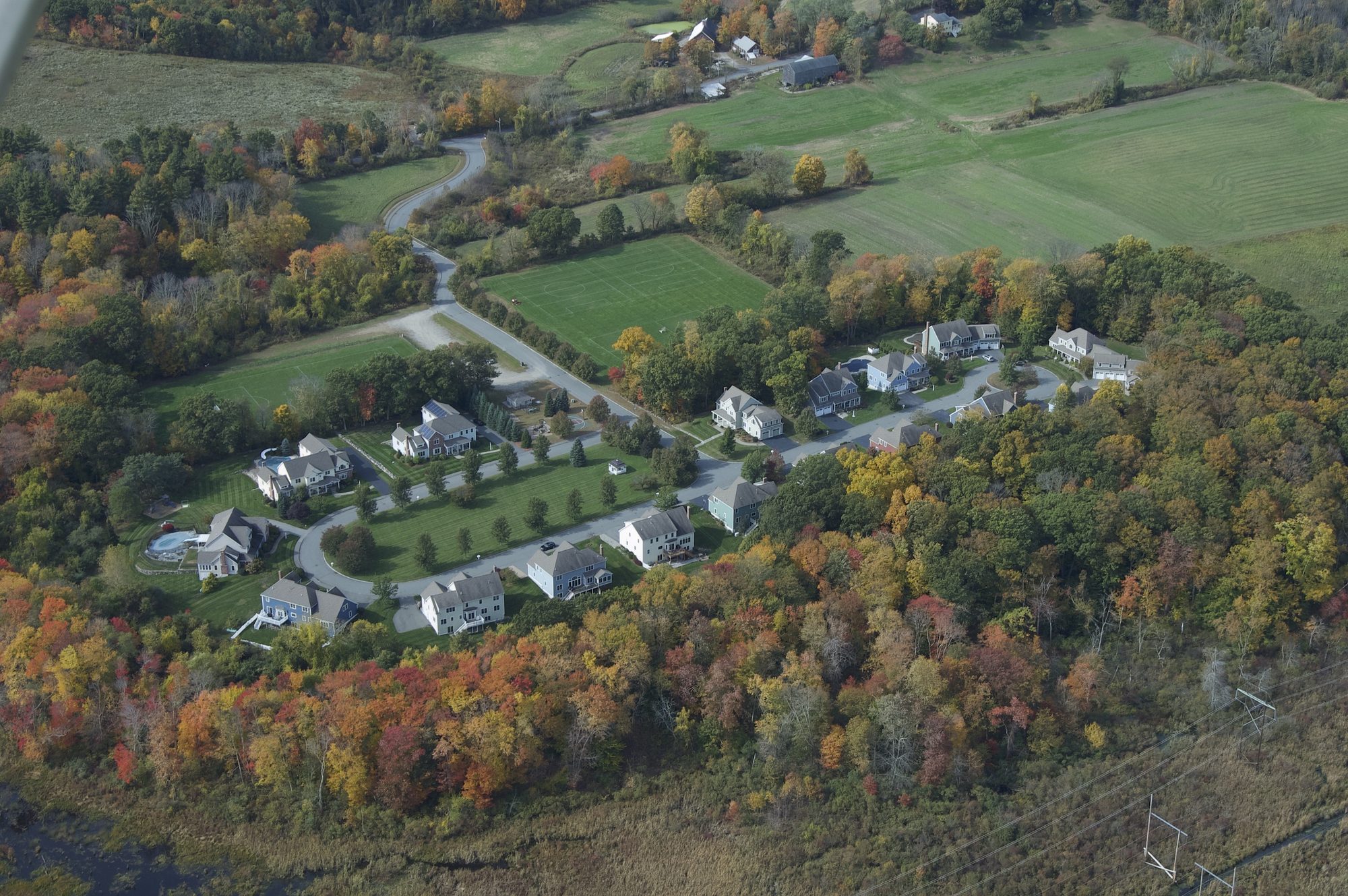 Aerial view of Carter Field Road