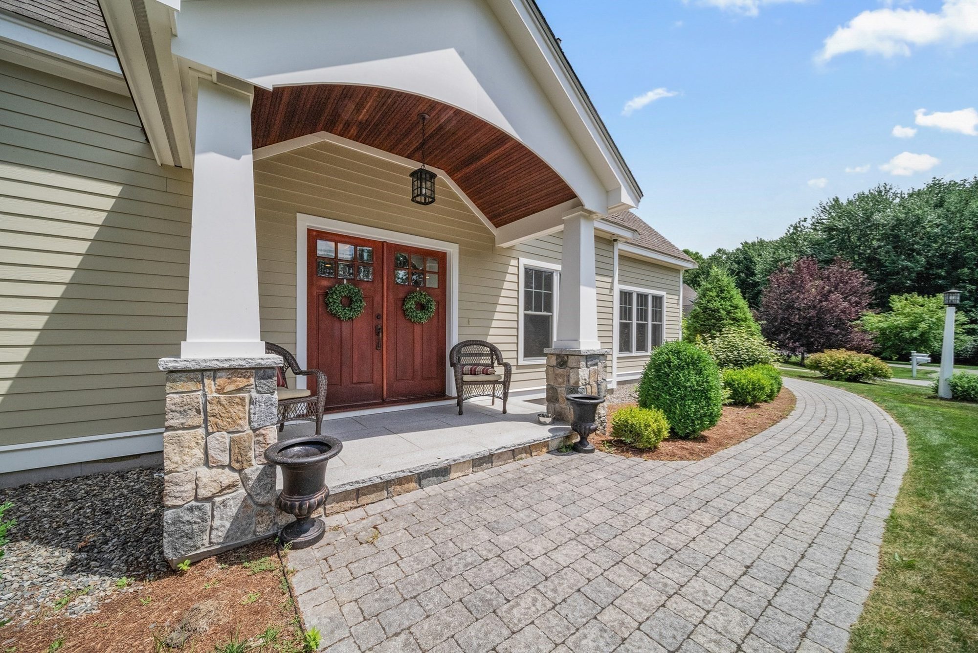 Craftsman porch detail at a Great Lake Lane home